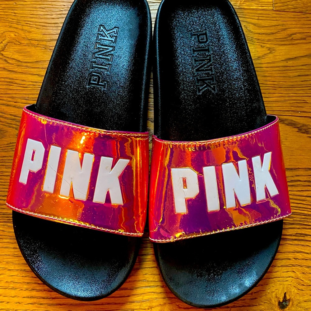 PINK slides. Lightly used but still in good condition.